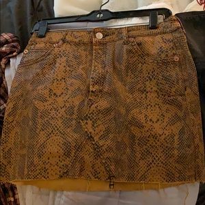 Top Shop Snake Print Skirt